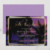 Trouwkaart 'Save the Date' | Exotische tropische n Save The Date (Voorkant / Achterkant)