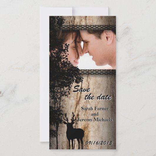 Trouwkaart Save the Date Foto Rustiek Landelijk (Voorkant)