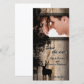 Trouwkaart Save the Date Foto Rustiek Landelijk (Voorkant / Achterkant)