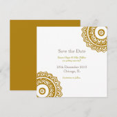 Trouwkaart save the date goud wit (Voorkant / Achterkant)