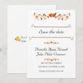 Trouwkaart Save The Date,Herfstbladeren Thema Kaart (Voorkant / Achterkant)