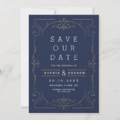 Trouwkaart 'Save the Date' in elegante moderne kla Save The Date (Voorkant)