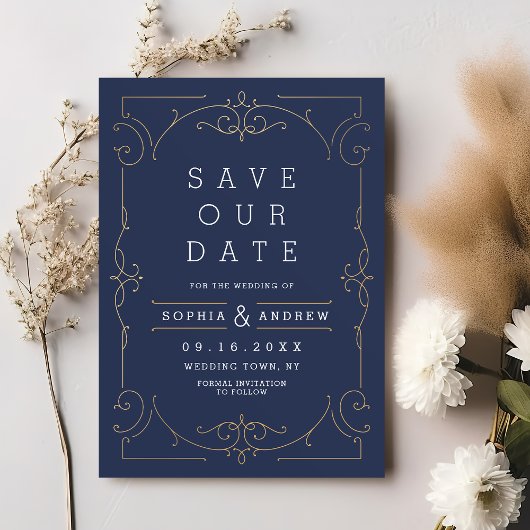 Trouwkaart 'Save the Date' in elegante moderne kla Save The Date