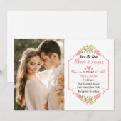 Trouwkaart Save The Date Kaart (Voorkant / Achterkant)