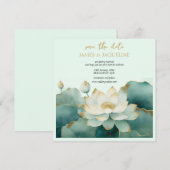 Trouwkaart 'Save the Date' lotus goud personaliser Save The Date (Voorkant / Achterkant)