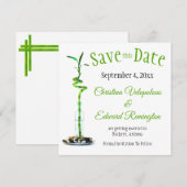 Trouwkaart Save The Date Lucky Bamboo Aankondiging (Voorkant / Achterkant)