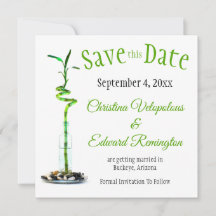 Trouwkaart Save The Date Lucky Bamboo