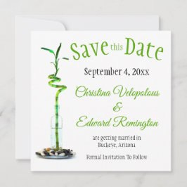 Trouwkaart Save The Date Lucky Bamboo Aankondiging
