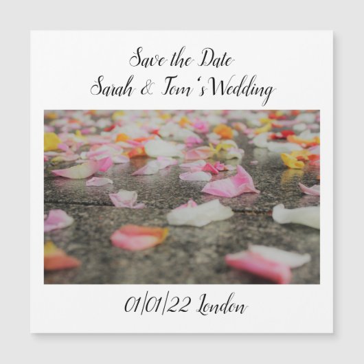trouwkaart save the date magneet confetti  magnetische uitnodiging (Voorkant)