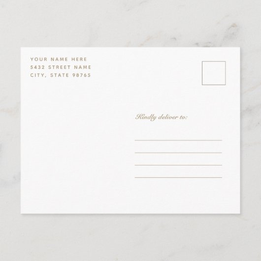 Trouwkaart Save the Date met gouden folie Aankondigingskaart (Achterkant)