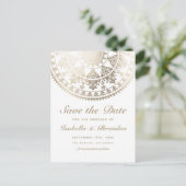 Trouwkaart Save the Date met gouden folie Aankondigingskaart (Staand voorkant)