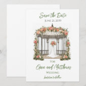 Trouwkaart 'Save the Date' met prieel Save The Date (Voorkant / Achterkant)