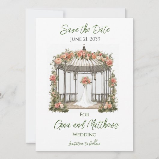 Trouwkaart 'Save the Date' met prieel Save The Date (Voorkant)