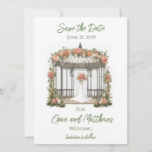 Trouwkaart 'Save the Date' met prieel Save The Date