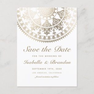 Trouwkaart 'Save the Date' Postkaarten Goud Folie Aankondigingskaart
