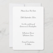 Trouwkaart Save The Date Zilver Libellen (Achterkant)