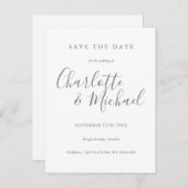 Trouwkaart Signature Save the Date Aankondigingskaart (Voorkant / Achterkant)