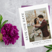 Trouwkaart Sjabloon met Gouden Lijst Save The Date