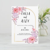 Trouwkaart Sjabloon Wilde Bloemen, Printbaar  Kaart (Staand voorkant)