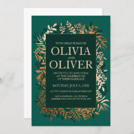 Trouwkaart Smaragd gouden kruid Kaart