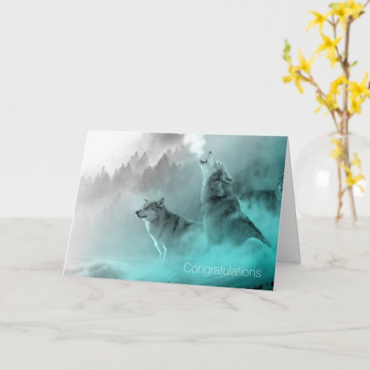 Trouwkaart Soul Mate Wolves Kaart (Gele Bloem)