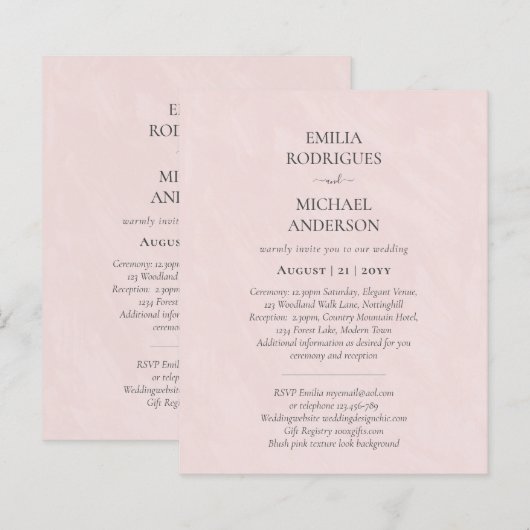 Trouwkaart Spaans-Engels BILINGUAL Onze Bruiloft (Voorkant / Achterkant)