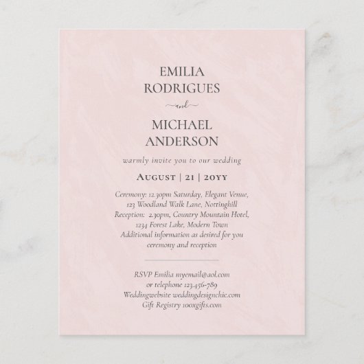 Trouwkaart Spaans-Engels BILINGUAL Onze Bruiloft (Achterkant)