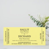 Trouwkaart (Stijl Concertticket) Save The Date (Staand voorkant)