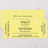 Trouwkaart (Stijl Concertticket) Save The Date (Voorkant / Achterkant)