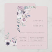 Trouwkaart 'Stoffige tuin bloemen' Aankondiging (Voorkant / Achterkant)