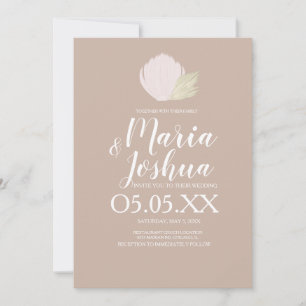 Trouwkaart strand schelp pampas gedempt kaart