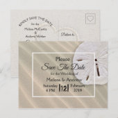 Trouwkaart Strand Thema Bruiloft Zanddollars Aankondigingskaart (Voorkant / Achterkant)