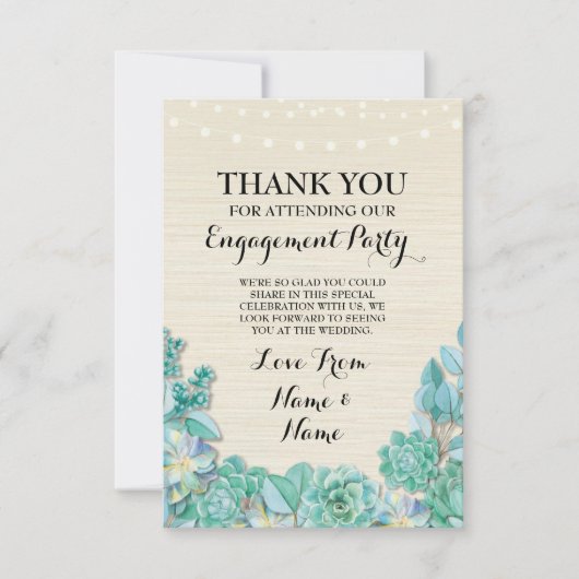 Trouwkaart Succulente Bloemstuk Betuiging Kaart (Voorkant)