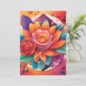 Trouwkaart 'Sunset Serenade' Kaart (Staand voorkant)