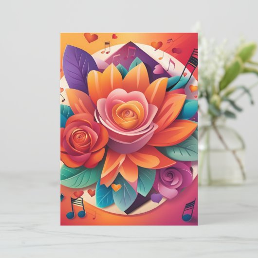 Trouwkaart 'Sunset Serenade' Kaart (Staand voorkant)