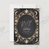 Trouwkaart Tarot Hemel Bruiloft Zon Maan Sterren G RSVP Kaartje (Voorkant)