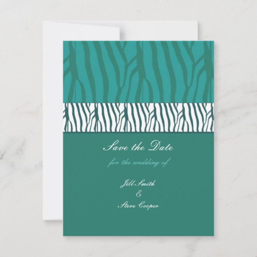 Trouwkaart teal groen save the date (Voorkant)