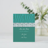 Trouwkaart teal groen save the date (Staand voorkant)