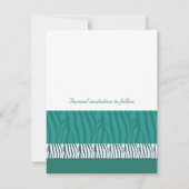 Trouwkaart teal groen save the date (Achterkant)