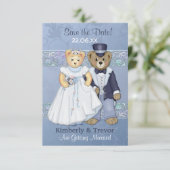 Trouwkaart Teddybeer Save The Date Kaart (Staand voorkant)