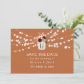 Trouwkaart terracotta save the date (Staand voorkant)