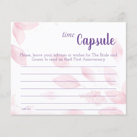 Trouwkaart Tijdscapsule Advies Bruidspaar Bruiloft Flyer (Voorkant)