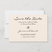 Trouwkaart 'Tiny Bee Wedding Save the Date' Save The Date (Voorkant)