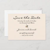 Trouwkaart 'Tiny Bee Wedding Save the Date' Save The Date (Voorkant / Achterkant)