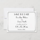 Trouwkaart Tiny Gatsby Art Deco Zilver Save The Da Date (Achterkant)