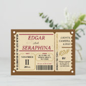 Trouwkaart Traditioneel Bruin Vintage 1960s Kaart (Staand voorkant)