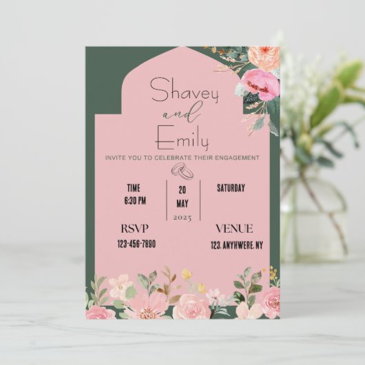 Trouwkaart, trouwkaart aankondiging (Staand voorkant)