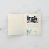 Trouwkaart Turquoise Blauw Ivoor Funky Bedankkaart (Binnen)