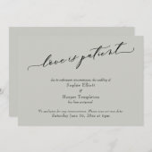 Trouwkaart uitgesteld huwelijk sagegroen kaart (Voorkant / Achterkant)