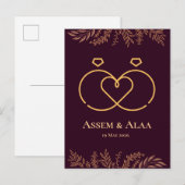 trouwkaart uitnodiging briefkaart (Voorkant / Achterkant)
